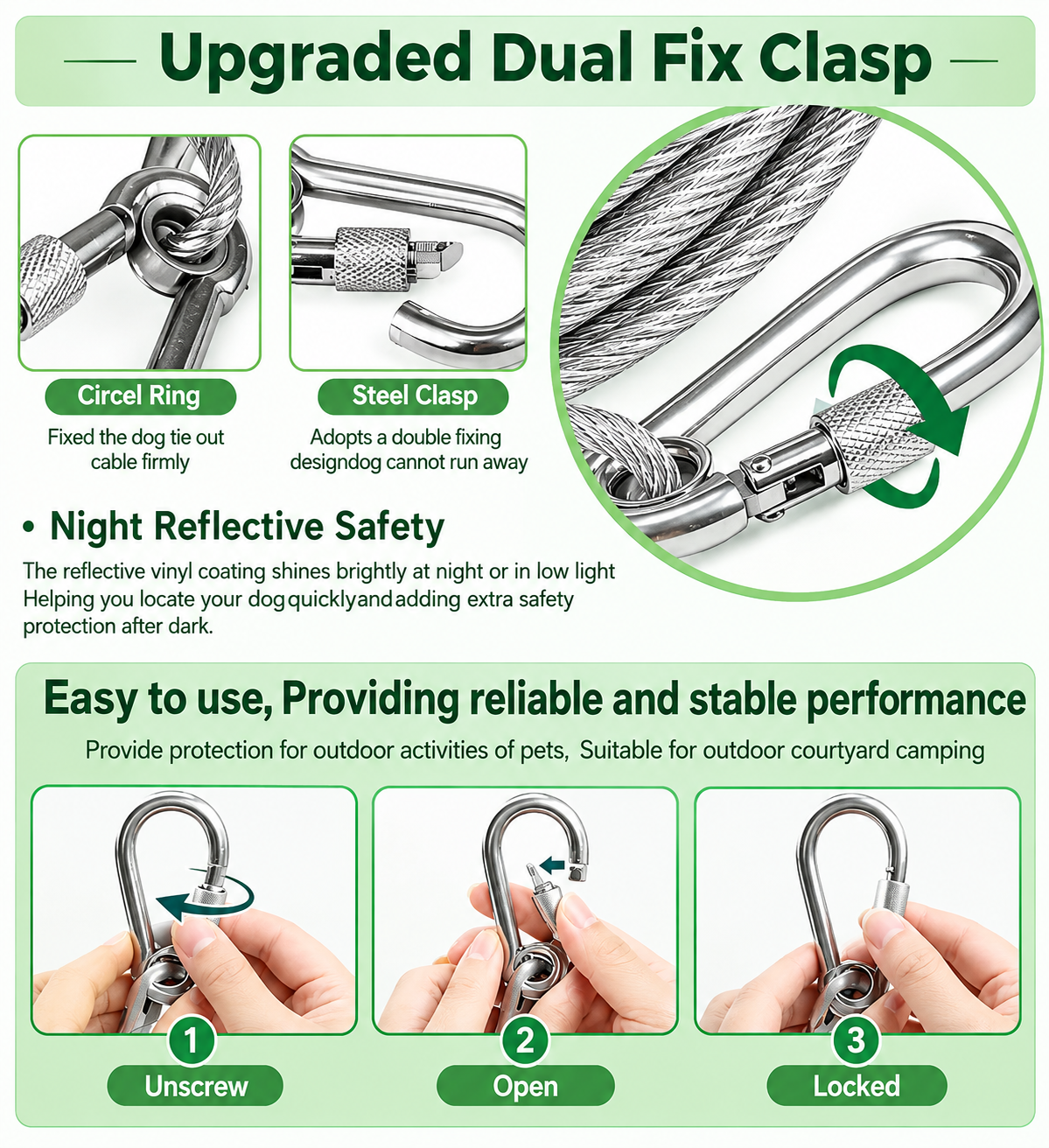 Portable Stainless Steel Clothesline Rope with Hooks (Buy 1 Get 1 Free)