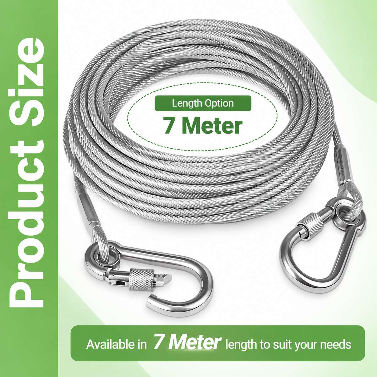 Portable Stainless Steel Clothesline Rope with Hooks (Buy 1 Get 1 Free)