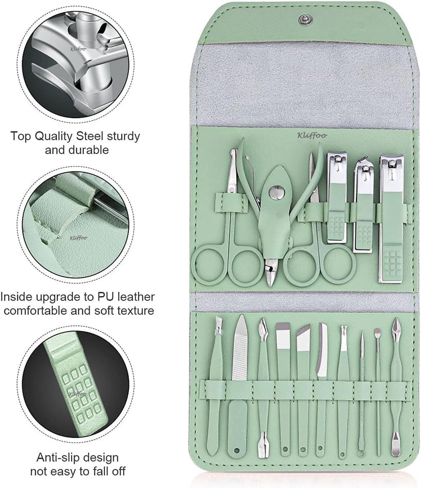 Nail Clipper & Grooming Tools Kit - 16pcs